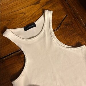 GOLDSIGN Women's Ivory Ribbed Tank Top size S